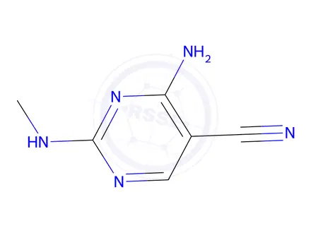 Chemical structure of 4-Amino-2-(methylamino)pyrimidine-5-carbonitrile