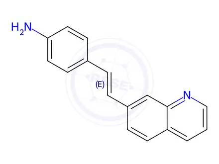 Chemical structure of 4-(2-(Quinolin-7-yl)vinyl)aniline