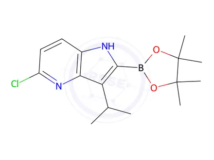 Chemical structure of 5-Chloro-3-isopropyl-2-(4,4,5,5-tetramethyl-1,3,2-dioxaborolan-2-yl)-1H-pyrrolo[3,2-b]pyridine