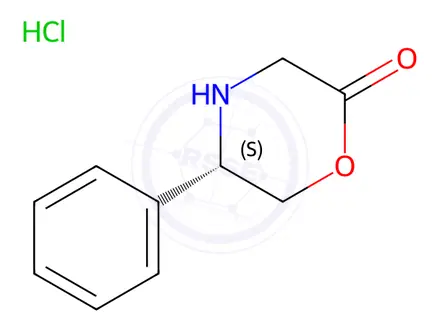Chemical structure of (5S)-5-Phenylmorpholin-2-one Hydrochloride