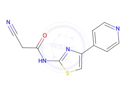 Chemical structure of 2-Cyano-N-[4-(pyridin-4-yl)-1,3-thiazol-2-yl]acetamide