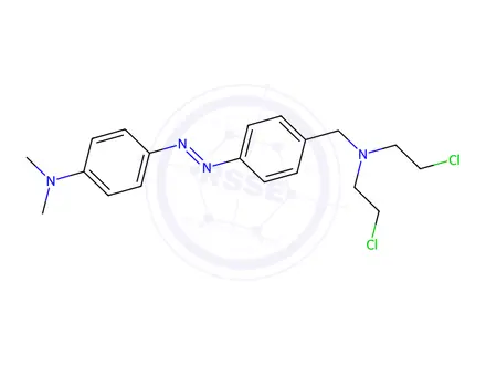 Chemical structure of N,N-Bis(2-chloroethyl)-4-[[4-(dimethylamino)phenyl]azo]benzylamine