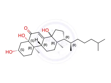 Chemical structure of 3,5,14-trihydroxycholest-7-en-6-one