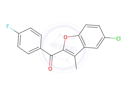 Chemical structure of (5-Chloro-3-methyl-1-benzofuran-2-yl)(4-fluorophenyl)methanone