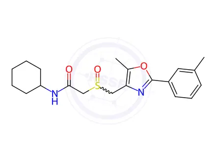 Chemical structure of Acetamide, N-cyclohexyl-2-[[[5-methyl-2-(3-methylphenyl)-4-oxazolyl]methyl]sulfinyl]-