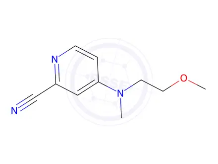 Chemical structure of 4-[(2-methoxyethyl)(methyl)amino]pyridine-2-carbonitrile