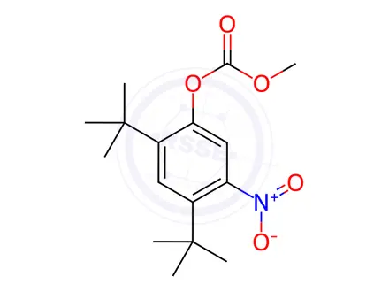 Chemical structure of 2,4-di-tert-butyl-5-nitrophenyl methyl carbonate
