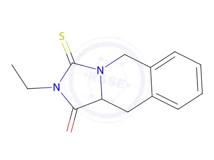 Chemical structure of 2-Ethyl-3-sulfanylidene-1H,2H,3H,5H,10H,10aH-imidazo[1,5-b]isoquinolin-1-one