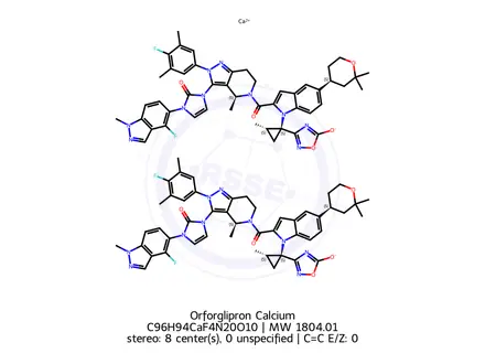 Chemical structure of Orforglipron Calcium