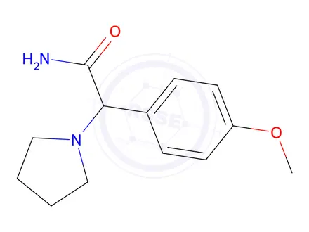 Chemical structure of 2-(4-Methoxyphenyl)-2-(pyrrolidin-1-yl)acetamide