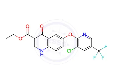 Chemical structure of Ethyl 6-{[3-chloro-5-(trifluoromethyl)pyridin-2-yl]oxy}-4-hydroxyquinoline-3-carboxylate