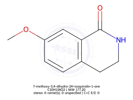 Chemical structure of 7-Methoxy-3,4-dihydroisoquinolin-1(2H)-one, 97%