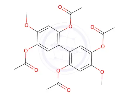Chemical structure of 4,4'-Dimethoxy-2,2'5,5'-tetraacetoxybiphenyl