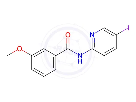 Chemical structure of N-(5-iodopyridin-2-yl)-3-methoxybenzamide
