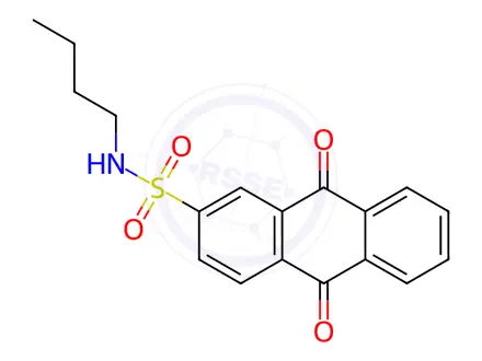 Chemical structure of N-butyl-9,10-dioxo-9,10-dihydroanthracene-2-sulfonamide