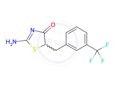 Chemical structure of 2-imino-5-(3-(trifluoromethyl)benzyl)thiazolidin-4-one