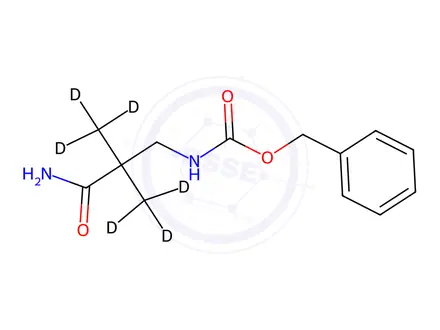 Chemical structure of 3N-Benzyloxycarbonyl 3-Amino-2,2-dimethylpropanamide-d6
