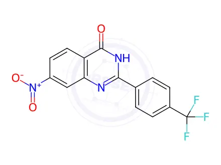Chemical structure of 7-Nitro-2-(4-trifluoromethyl-phenyl)-3H-quinazolin-4-one
