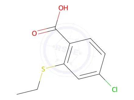 Chemical structure of 4-Chloro-2-(ethylsulfanyl)benzoic acid