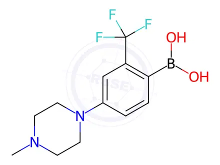 Chemical structure of (4-(4-Methylpiperazin-1-yl)-2-(trifluoromethyl)phenyl)boronic acid
