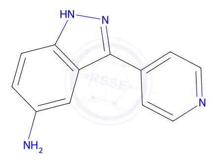 Chemical structure of 1H-Indazol-5-amine, 3-(4-pyridinyl)-