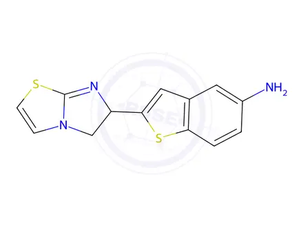 Chemical structure of 2-(5,6-Dihydroimidazo[2,1-b]thiazol-6-yl)benzo[b]thiophen-5-amine