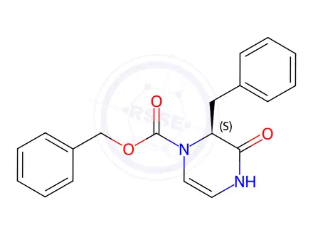 Chemical structure of benzyl (S)-2-benzyl-3-oxo-3,4-dihydropyrazine-1(2H)-carboxylate