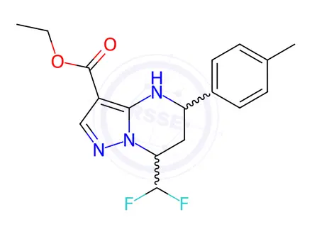 Chemical structure of Ethyl 7-(difluoromethyl)-5-(p-tolyl)-4,5,6,7-tetrahydropyrazolo[1,5-a]pyrimidine-3-carboxylate