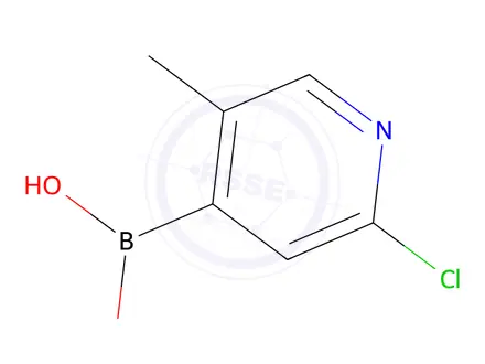 Chemical structure of (2-chloro-5-methylpyridin-4-yl)boronic acid