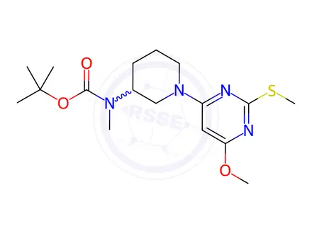 Chemical structure of [1-(6-Methoxy-2-Methylsulfanyl-pyriMidin-4-yl)-piperidin-3-yl]-Methyl-carbaMic acid tert-butyl ester