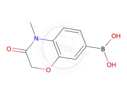 Chemical structure of 4-Methyl-3-oxo-3,4-dihydro-2H-benzo[b][1,4]oxazine-7-boronic Acid