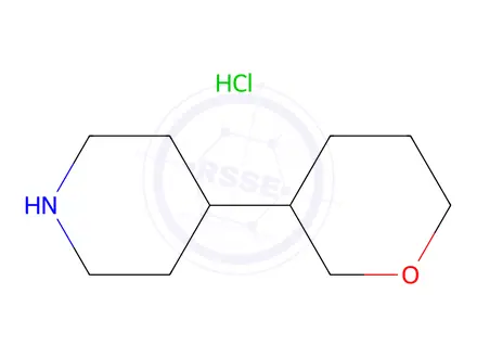 Chemical structure of 4-(oxan-3-yl)piperidine hydrochloride