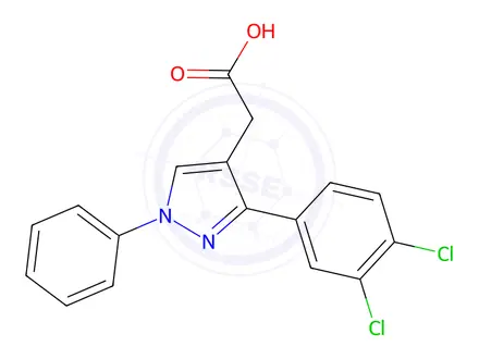 Chemical structure of 2-(3-(3,4-Dichlorophenyl)-1-phenyl-1H-pyrazol-4-yl)acetic acid