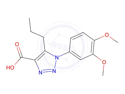 Chemical structure of 1-(3,4-Dimethoxyphenyl)-5-propyl-1H-1,2,3-triazole-4-carboxylic acid