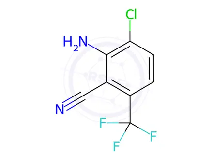 Chemical structure of Benzonitrile, 2-amino-3-chloro-6-(trifluoromethyl)-