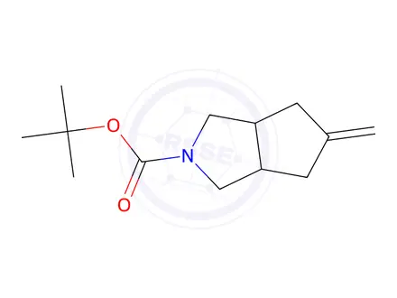 Chemical structure of (3aR,6as)-tert-butyl 5-methylenehexahydrocyclopenta[c]pyrrole-2(1H)-carboxylate