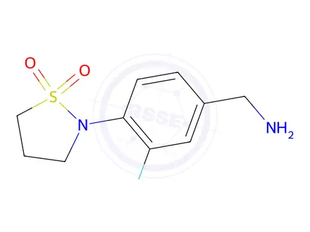 Chemical structure of 2-(4-(Aminomethyl)-2-fluorophenyl)isothiazolidine 1,1-dioxide