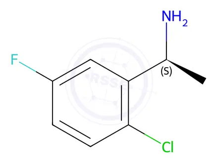 Chemical structure of (1S)-1-(2-chloro-5-fluorophenyl)ethan-1-amine