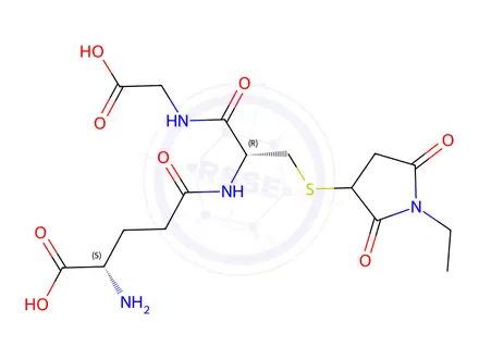 Chemical structure of N-ethylsuccinimido-S-glutathione