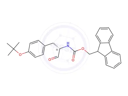Chemical structure of 9H-Fluoren-9-ylmethyl N-[(2S)-1-[4-(tert-butoxy)-phenyl]-3-oxopropan-2-yl]carbamate