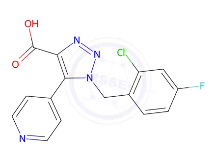 Chemical structure of 1-(2-chloro-4-fluorobenzyl)-5-pyridin-4-yl-1H-1,2,3-triazole-4-carboxylic acid