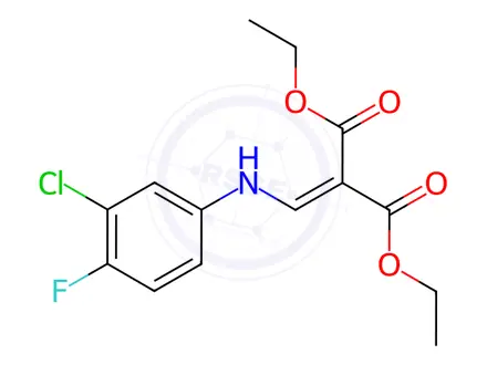 Chemical structure of Diethyl 2-(((3-chloro-4-fluorophenyl)amino)methylene)malonate