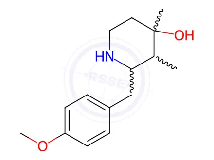 Chemical structure of 2-(4-Methoxybenzyl)-3,4-dimethyl-4-piperidinol