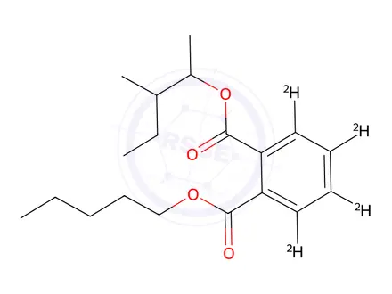 Chemical structure of n-Pentyl 3-Methyl-2-pentyl Phthalate-d4