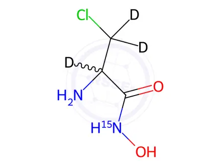 Chemical structure of 2-Amino-3-chloro-N-hydroxy-propanamide-15N,d3