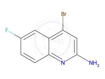 Chemical structure of 4-Bromo-6-fluoroquinolin-2-amine