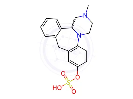 Chemical structure of 2-methyl-1,2,3,4,10,14b-hexahydrodibenzo[c,f]pyrazino[1,2-a]azepin-8-yl hydrogen sulfate