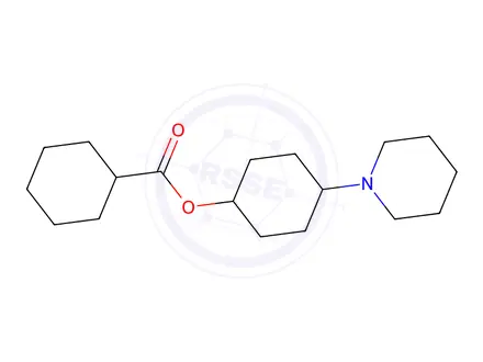 Chemical structure of Cyclohexanecarboxylic acid 4-piperidinocyclohexyl ester