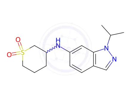 Chemical structure of N-(1,1-Dioxothian-3-yl)-1-isopropyl-indazol-6-amine