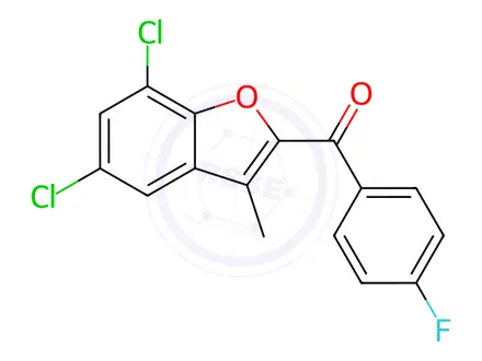 Chemical structure of (5,7-Dichloro-3-methyl-1-benzofuran-2-yl)(4-fluorophenyl)methanone